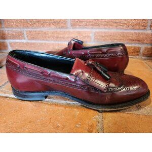 Florsheim Imperial Tassel Kiltie Wingtip Burgundy Dress Loafer Size 10